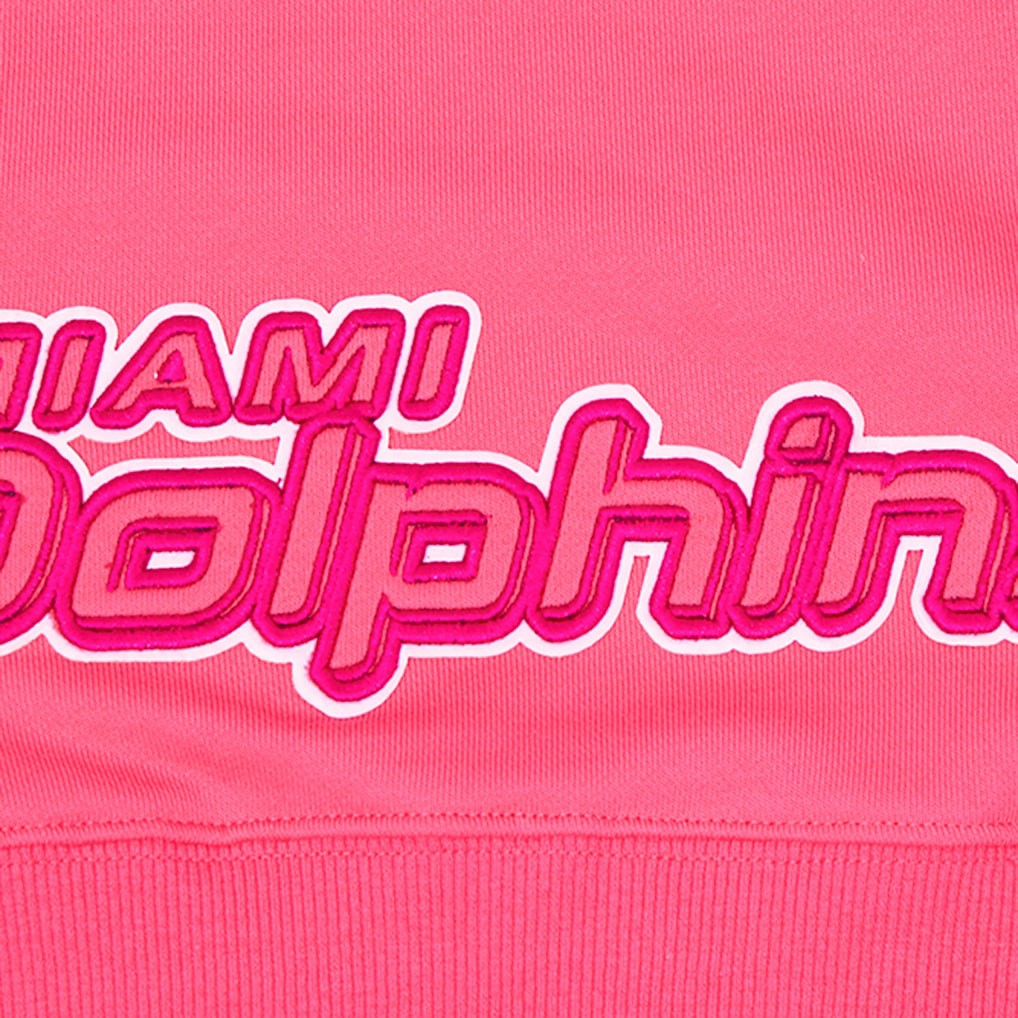 Miami Dolphins Pro Standard Women's Triple Pink Cropped Fleece Pullover Hoodie - Pink sale