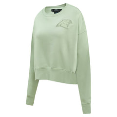 Carolina Panthers Pro Standard Women's Oversized Cropped Neutral Pullover Sweatshirt - Light Green online