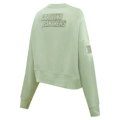 Carolina Panthers Pro Standard Women's Oversized Cropped Neutral Pullover Sweatshirt - Light Green online
