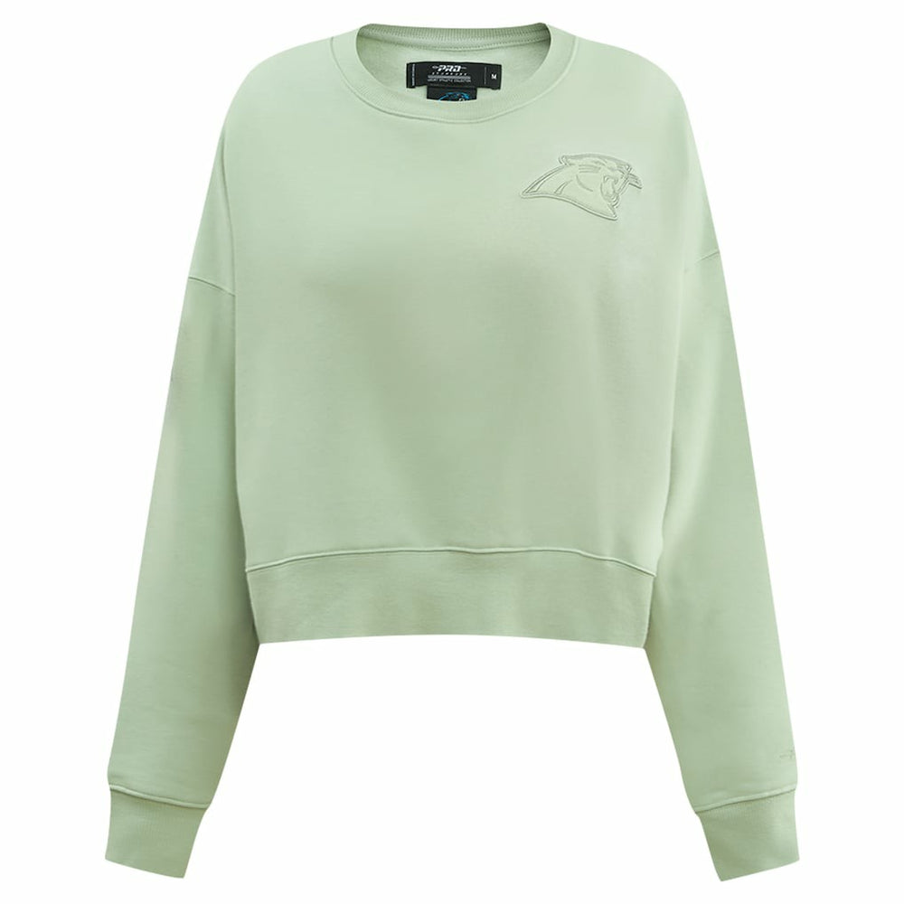 Carolina Panthers Pro Standard Women's Oversized Cropped Neutral Pullover Sweatshirt - Light Green online