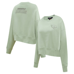 Jacksonville Jaguars Pro Standard Women's Oversized Cropped Neutral Pullover Sweatshirt - Light Green for sale