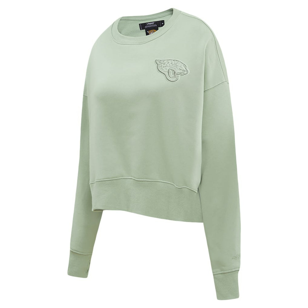 Jacksonville Jaguars Pro Standard Women's Oversized Cropped Neutral Pullover Sweatshirt - Light Green for sale