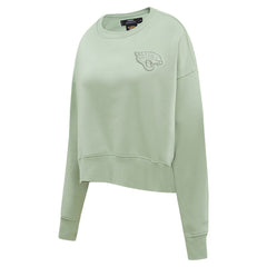 Jacksonville Jaguars Pro Standard Women's Oversized Cropped Neutral Pullover Sweatshirt - Light Green for sale