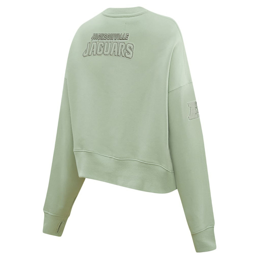 Jacksonville Jaguars Pro Standard Women's Oversized Cropped Neutral Pullover Sweatshirt - Light Green for sale