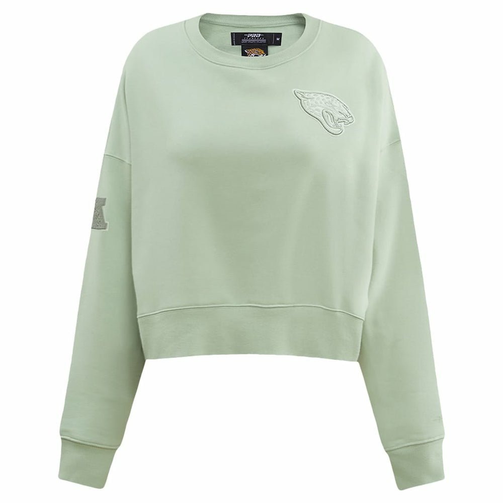 Jacksonville Jaguars Pro Standard Women's Oversized Cropped Neutral Pullover Sweatshirt - Light Green for sale