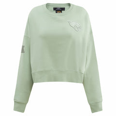 Jacksonville Jaguars Pro Standard Women's Oversized Cropped Neutral Pullover Sweatshirt - Light Green for sale