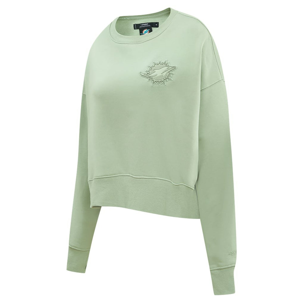 Miami Dolphins Pro Standard Women's Oversized Cropped Neutral Pullover Sweatshirt - Light Green online