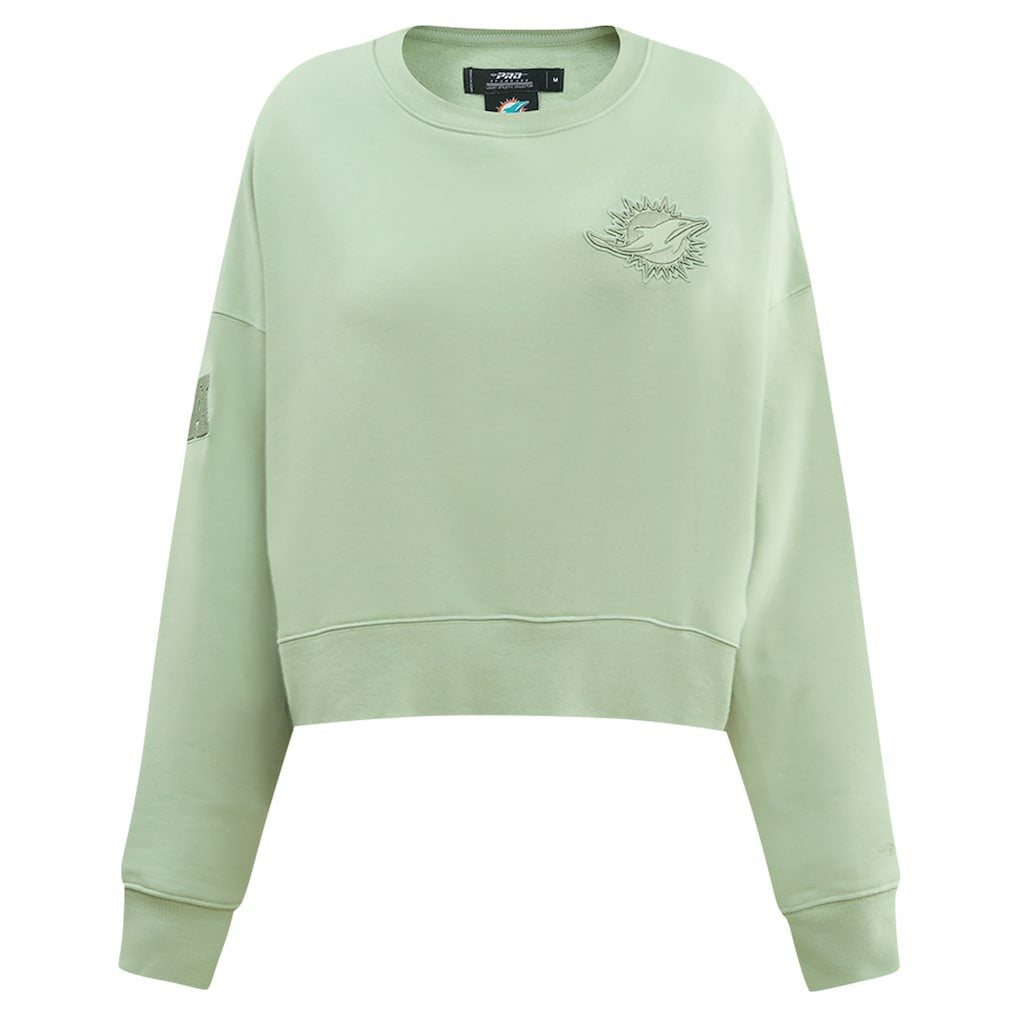 Miami Dolphins Pro Standard Women's Oversized Cropped Neutral Pullover Sweatshirt - Light Green online