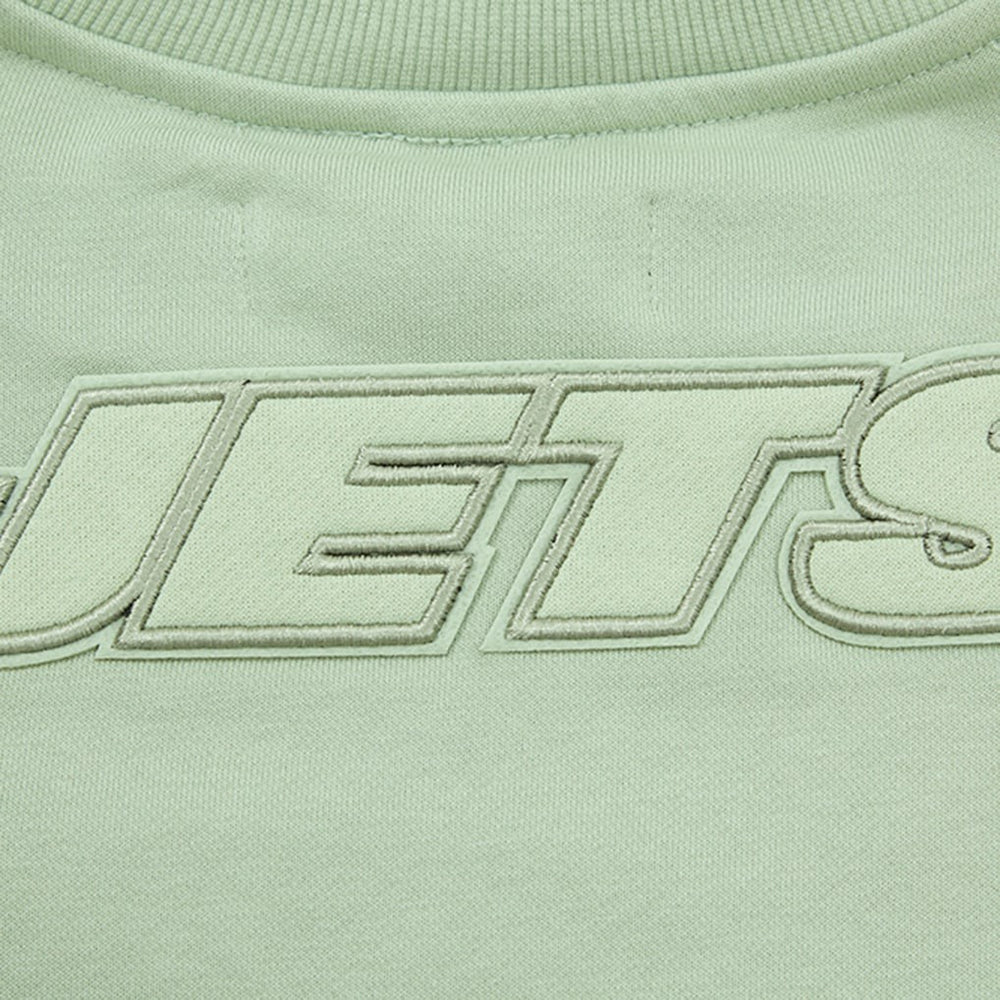 New York Jets Pro Standard Women's Oversized Cropped Neutral Pullover Sweatshirt - Light Green cheap