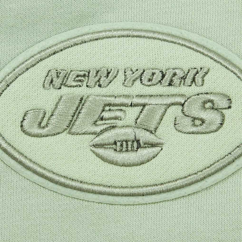 New York Jets Pro Standard Women's Oversized Cropped Neutral Pullover Sweatshirt - Light Green cheap