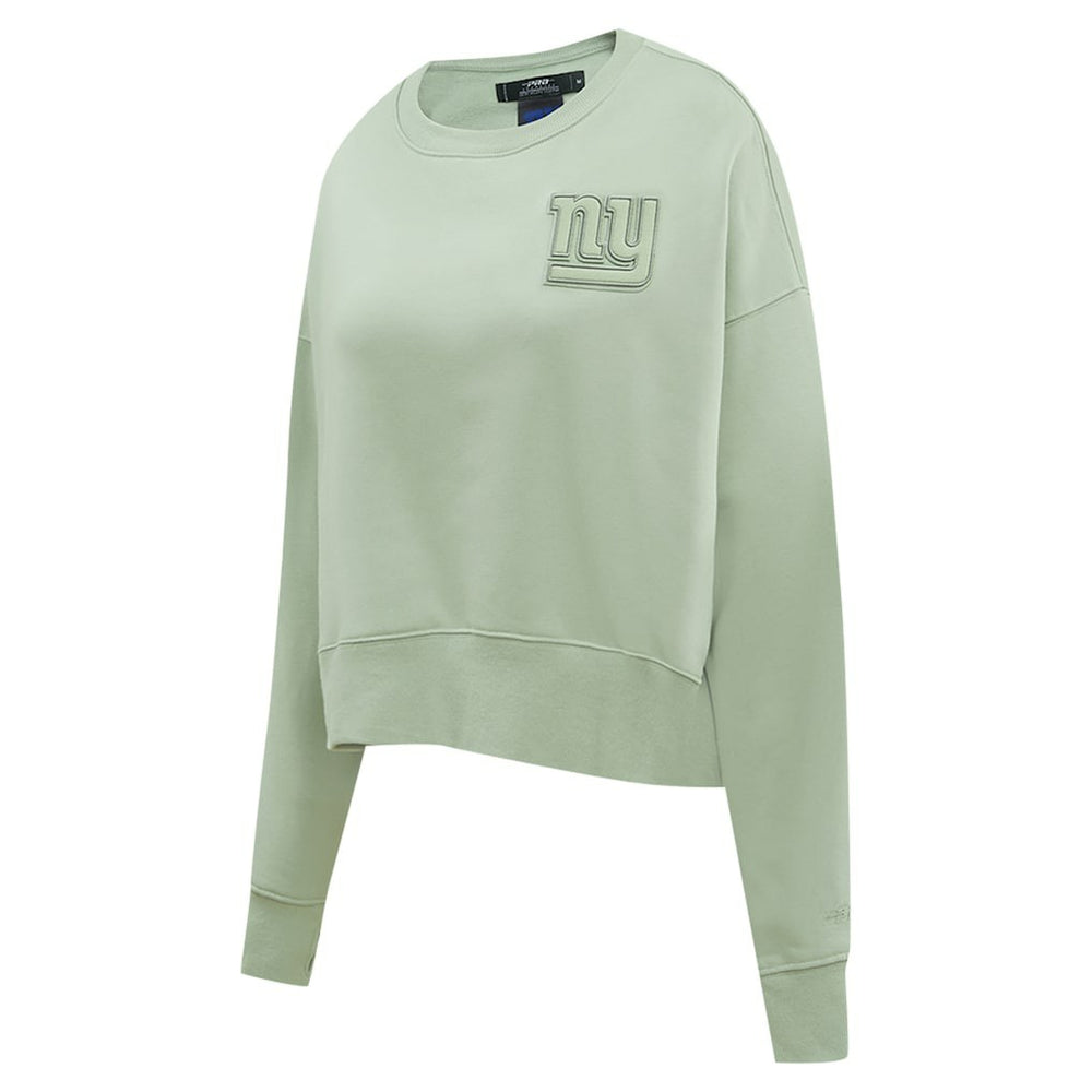 New York Giants Pro Standard Women's Oversized Cropped Neutral Pullover Sweatshirt - Light Green sale