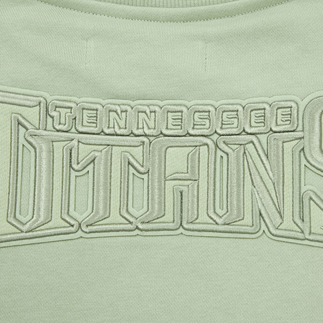 Tennessee Titans Pro Standard Women's Oversized Cropped Neutral Pullover Sweatshirt - Light Green for sale