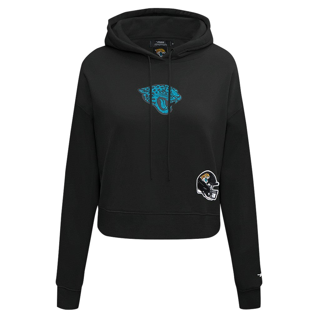 Jacksonville Jaguars Pro Standard Women's Jeweled Cropped Pullover Hoodie - Black sale