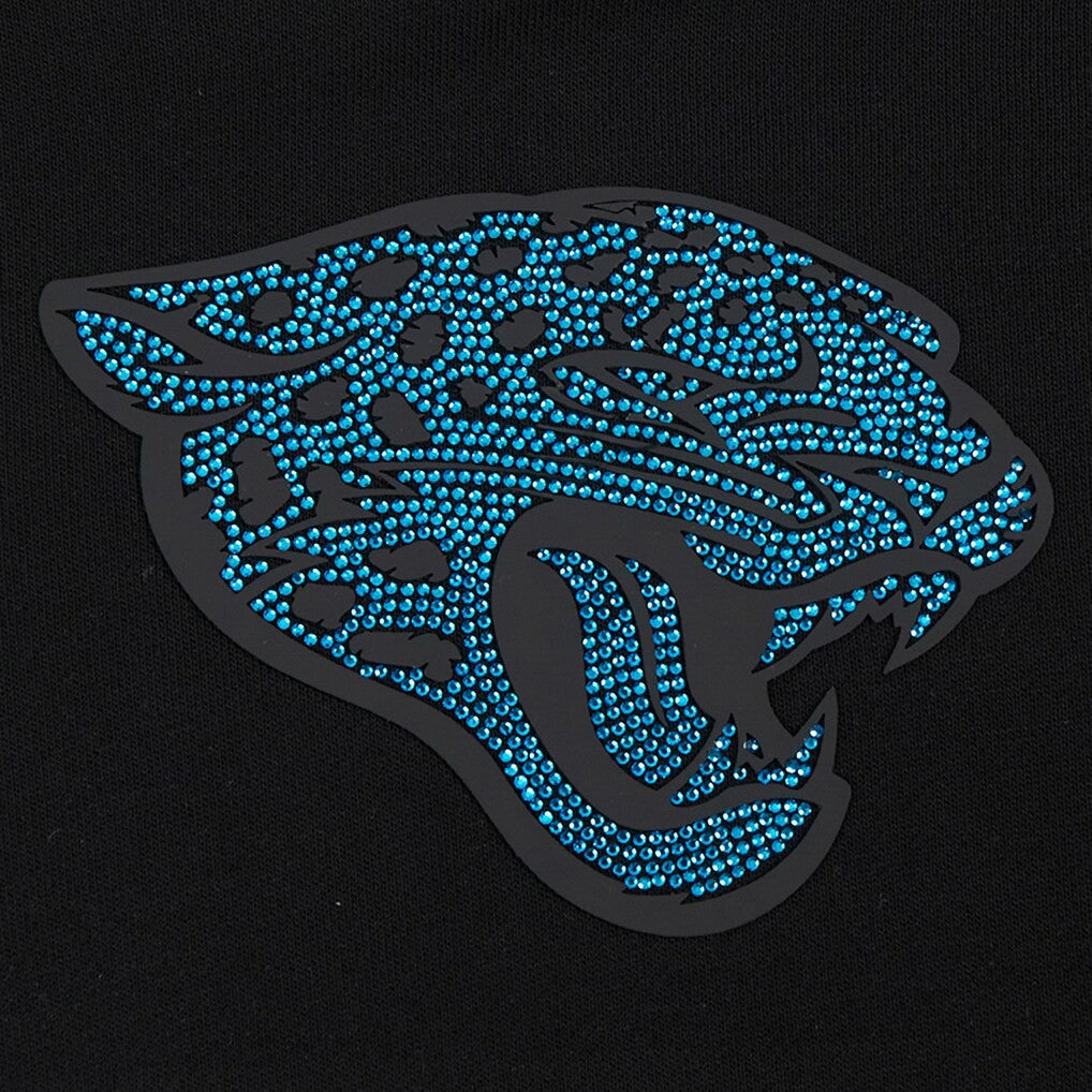 Jacksonville Jaguars Pro Standard Women's Jeweled Cropped Pullover Hoodie - Black sale