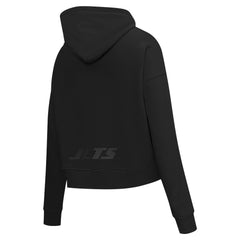 New York Jets Pro Standard Women's Jeweled Cropped Pullover Hoodie - Black sale