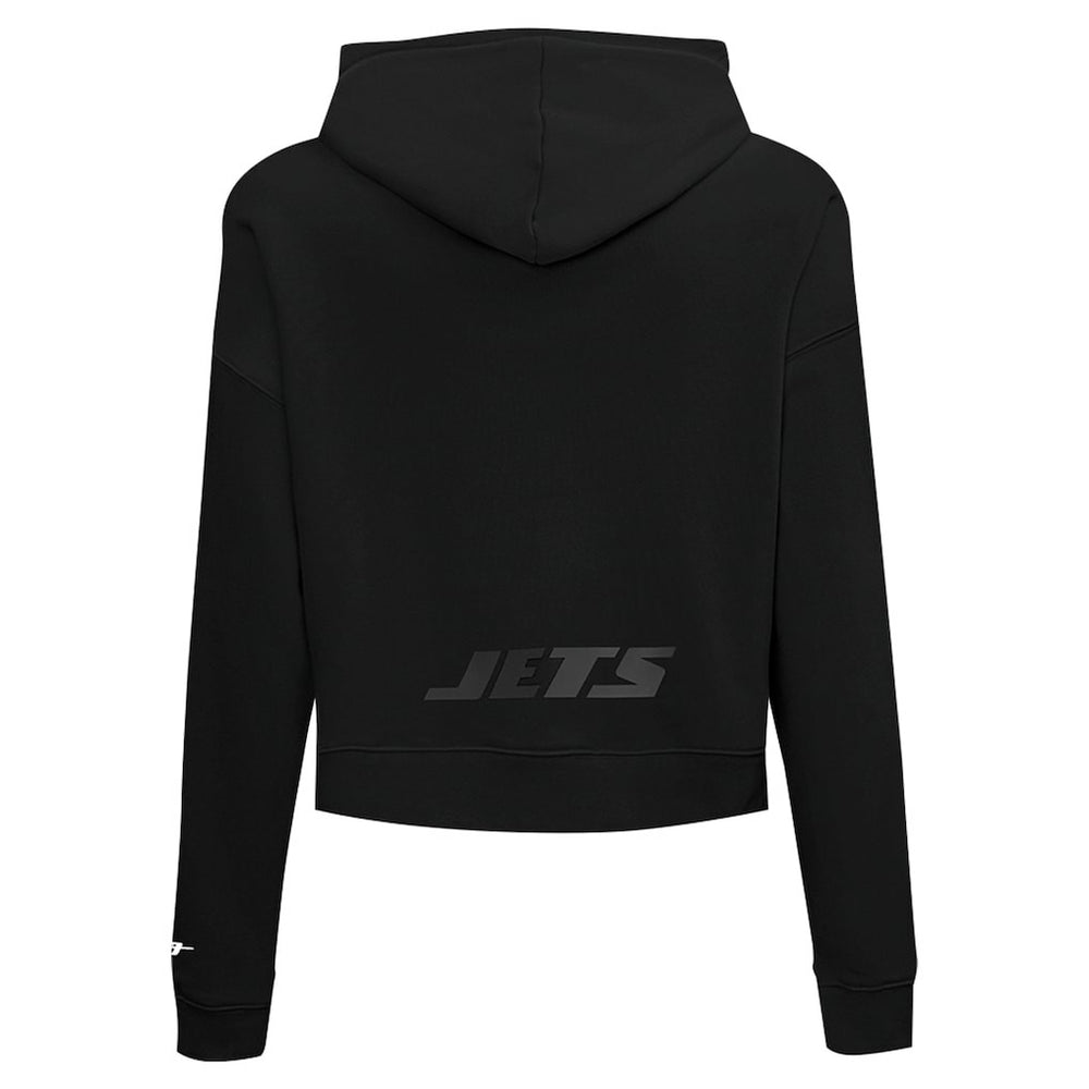 New York Jets Pro Standard Women's Jeweled Cropped Pullover Hoodie - Black sale