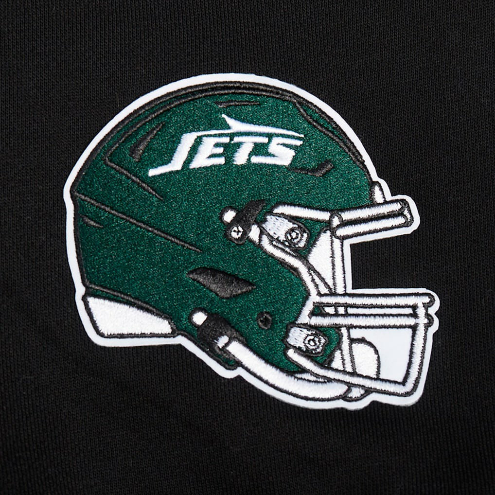 New York Jets Pro Standard Women's Jeweled Cropped Pullover Hoodie - Black sale