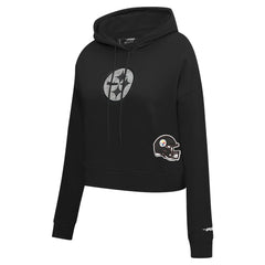 Pittsburgh Steelers Pro Standard Women's Jeweled Cropped Pullover Hoodie - Black outlet
