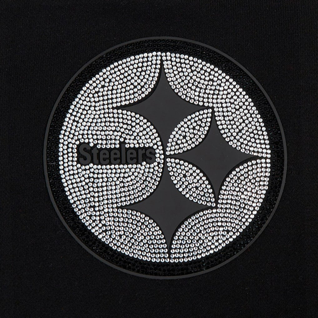 Pittsburgh Steelers Pro Standard Women's Jeweled Cropped Pullover Hoodie - Black outlet