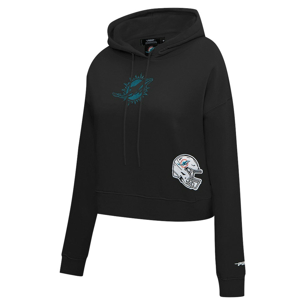 Miami Dolphins Pro Standard Women's Jeweled Cropped Pullover Hoodie - Black outlet