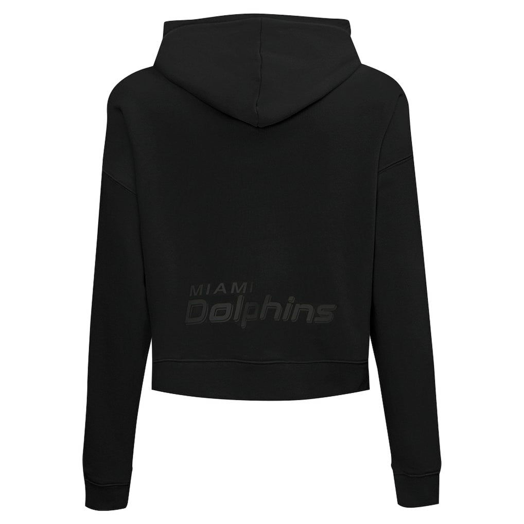 Miami Dolphins Pro Standard Women's Jeweled Cropped Pullover Hoodie - Black outlet