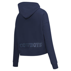 Dallas Cowboys Pro Standard Women's Jeweled Cropped Pullover Hoodie - Navy cheap