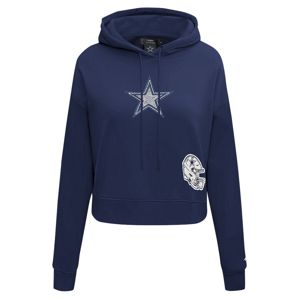 Dallas Cowboys Pro Standard Women's Jeweled Cropped Pullover Hoodie - Navy cheap