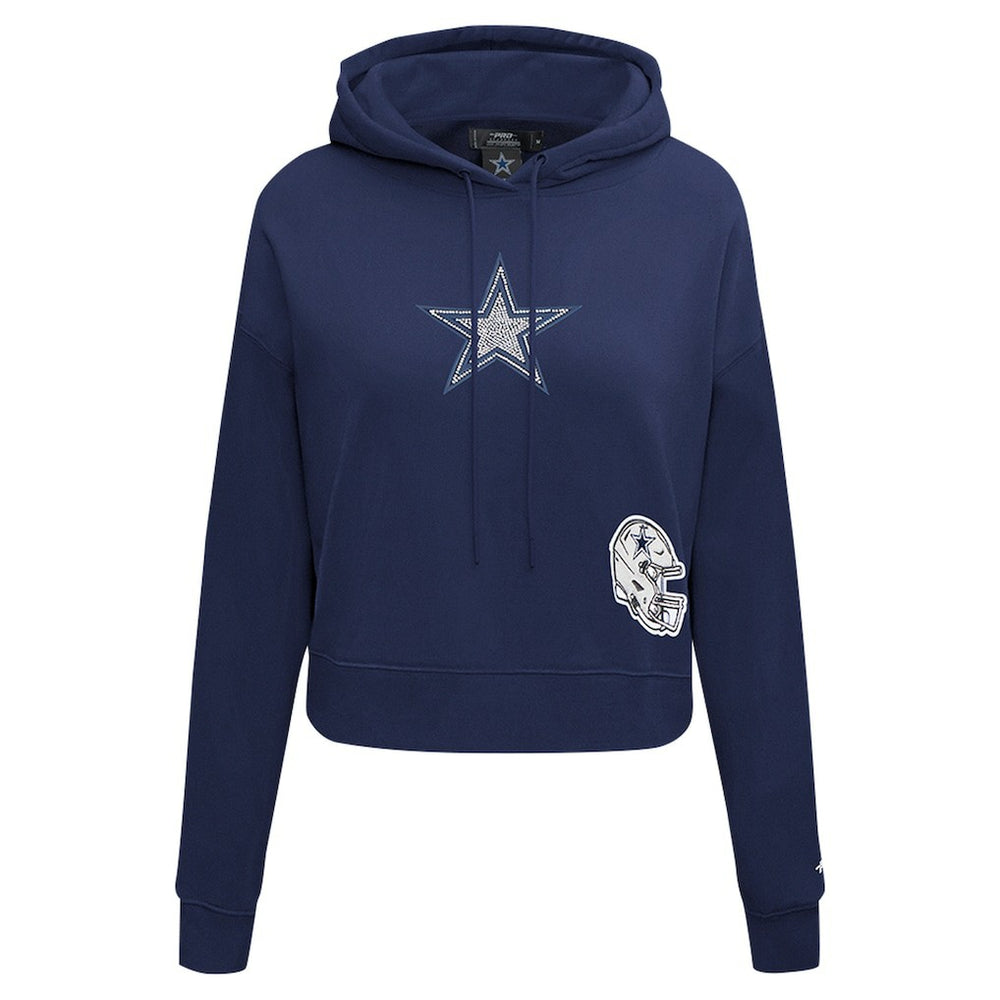 Dallas Cowboys Pro Standard Women's Jeweled Cropped Pullover Hoodie - Navy cheap