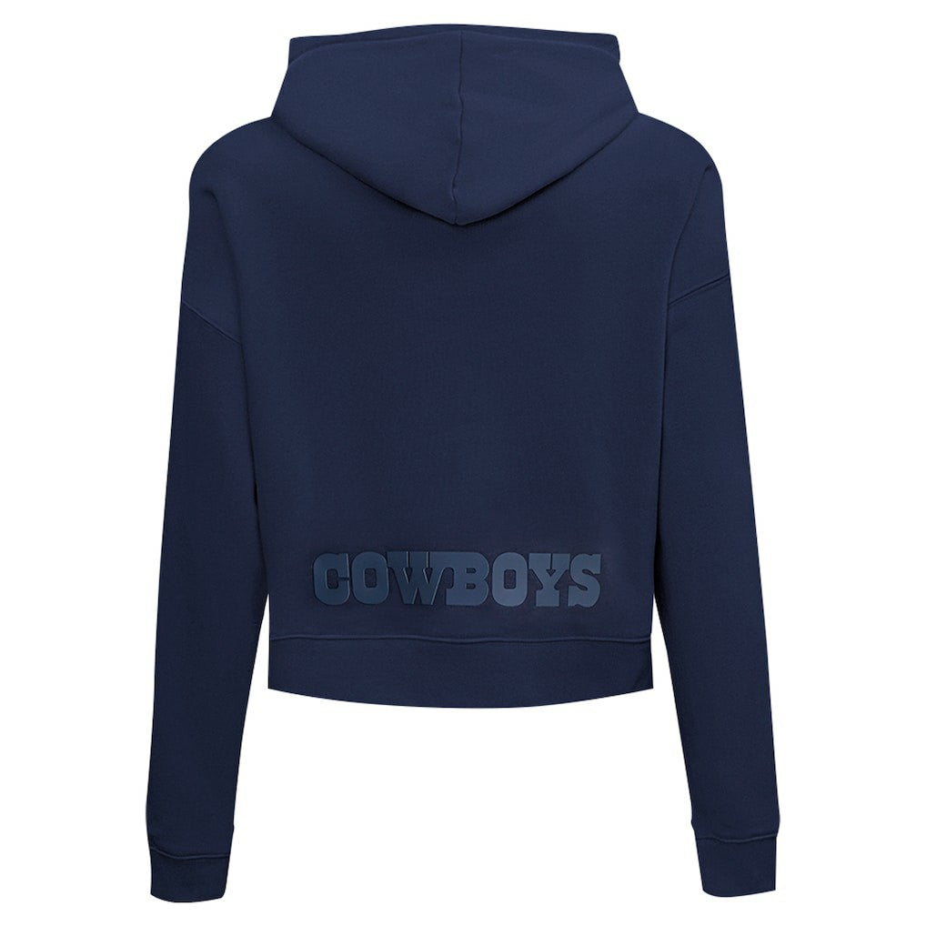 Dallas Cowboys Pro Standard Women's Jeweled Cropped Pullover Hoodie - Navy cheap