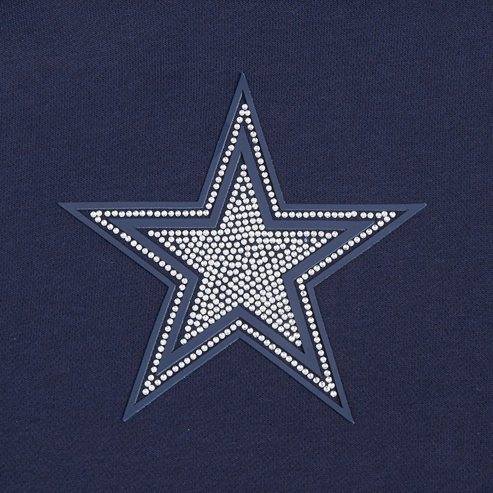 Dallas Cowboys Pro Standard Women's Jeweled Cropped Pullover Hoodie - Navy cheap