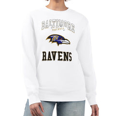 Baltimore Ravens G-III 4Her by Carl Banks Women's Team Logo Graphic Tri-Blend Pullover Sweatshirt - White sale