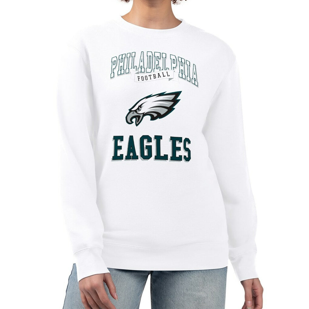 Philadelphia Eagles G-III 4Her by Carl Banks Women's Team Logo Graphic Tri-Blend Pullover Sweatshirt - White outlet