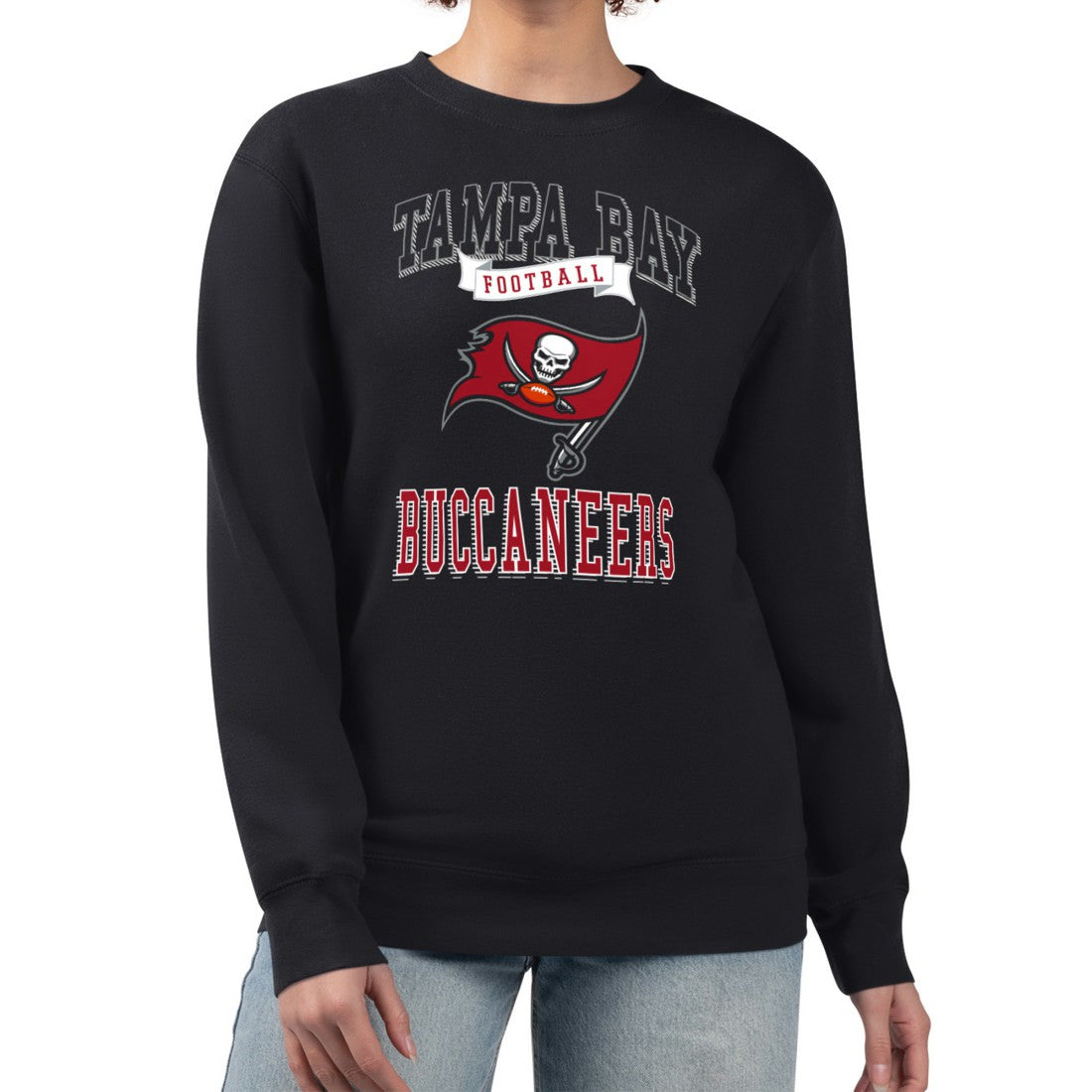 Tampa Bay Buccaneers G-III 4Her by Carl Banks Women's Team Logo Graphic Tri-Blend Pullover Sweatshirt - Black sale