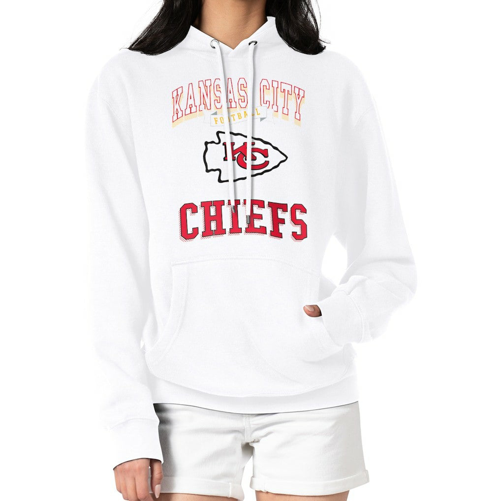 Kansas City Chiefs G-III 4Her by Carl Banks Women's Team Logo Graphic Fleece Tri-Blend Pullover Hoodie - White outlet