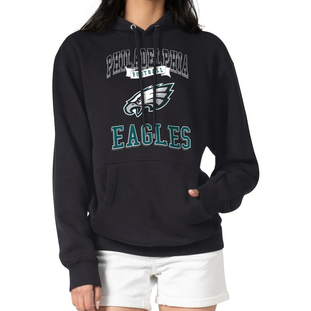 Philadelphia Eagles G-III 4Her by Carl Banks Women's Team Logo Graphic Fleece Tri-Blend Pullover Hoodie - Black discount