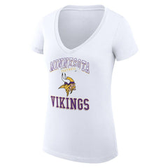 Minnesota Vikings G-III 4Her by Carl Banks Women's Super-Slim Fit Lightweight Team Logo Graphic V-Neck T-Shirt - White on sale