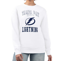 Tampa Bay Lightning G-III 4Her by Carl Banks Women's Team Logo Tri-Blend Fleece Pullover Sweatshirt White