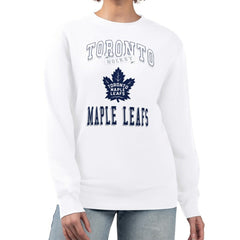 Toronto Maple Leafs G-III 4Her by Carl Banks Women's Team Logo Tri-Blend Fleece Pullover Sweatshirt White