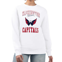 Washington Capitals G-III 4Her by Carl Banks Women's Team Logo Tri-Blend Fleece Pullover Sweatshirt White