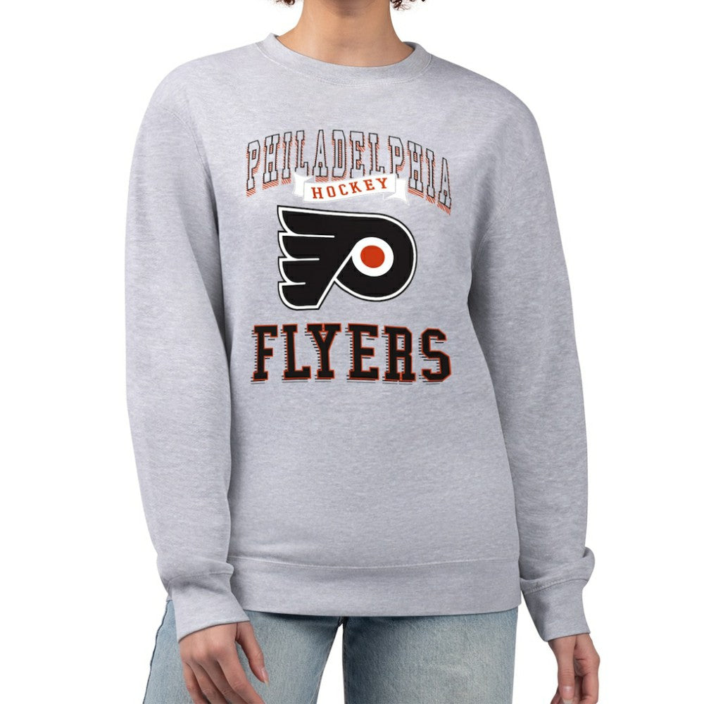 Philadelphia Flyers G-III 4Her by Carl Banks Women's Team Logo Tri-Blend Fleece Pullover Sweatshirt Heather Gray