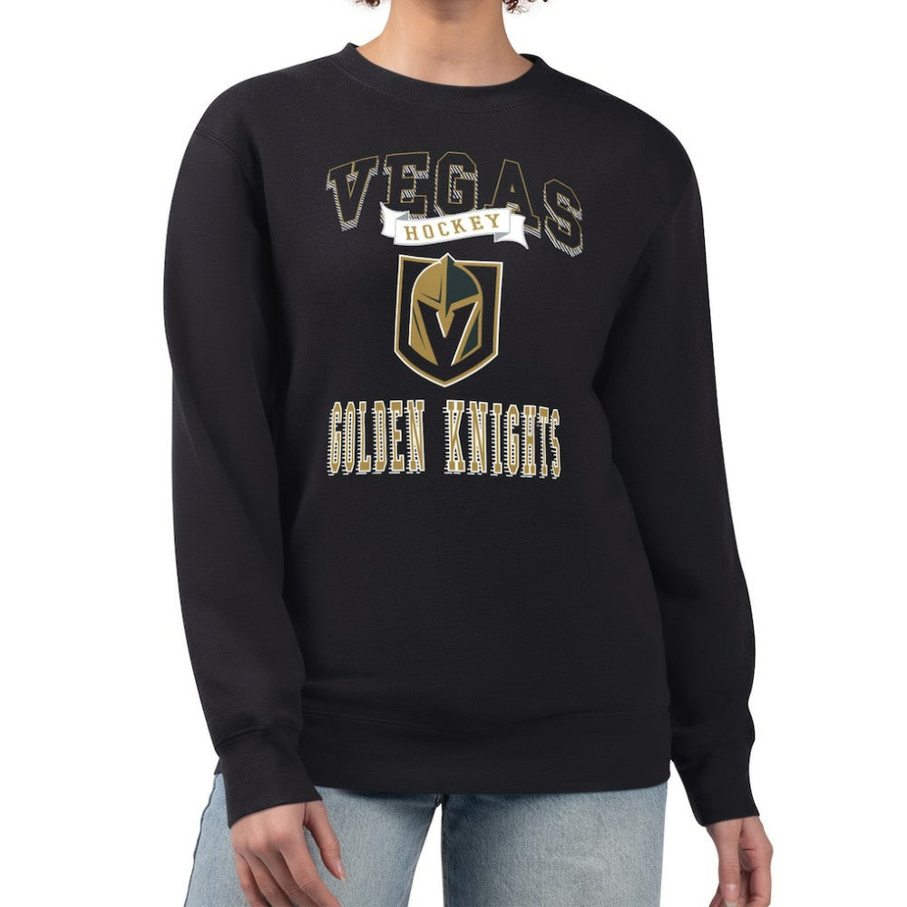 Vegas Golden Knights G-III 4Her by Carl Banks Women's Team Logo Tri-Blend Fleece Pullover Sweatshirt Black