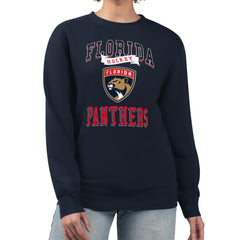 Florida Panthers G-III 4Her by Carl Banks Women's Team Logo Tri-Blend Fleece Pullover Sweatshirt Navy