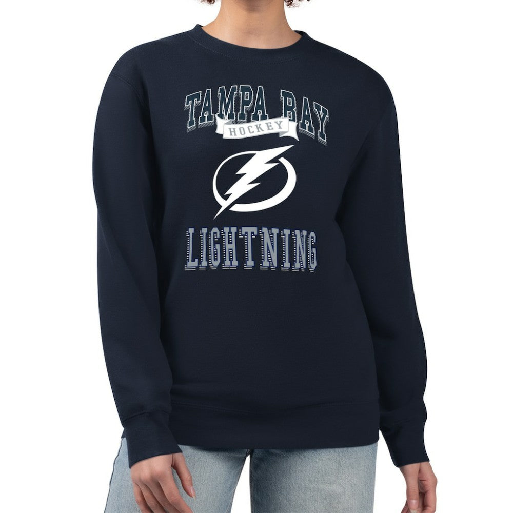 Tampa Bay Lightning G-III 4Her by Carl Banks Women's Team Logo Tri-Blend Fleece Pullover Sweatshirt Navy