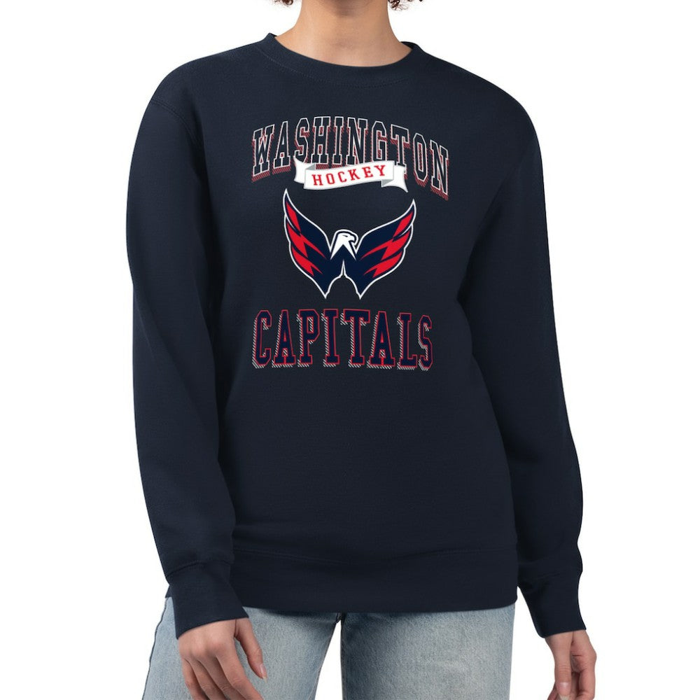 Washington Capitals G-III 4Her by Carl Banks Women's Team Logo Tri-Blend Fleece Pullover Sweatshirt Navy