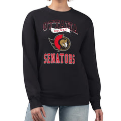 Ottawa Senators G-III 4Her by Carl Banks Women's Team Logo Tri-Blend Fleece Pullover Sweatshirt Black