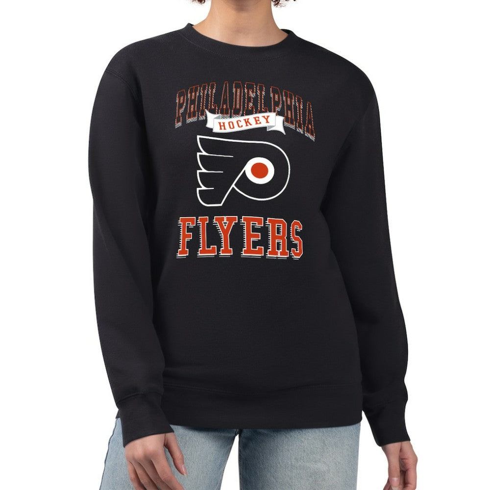 Philadelphia Flyers G-III 4Her by Carl Banks Women's Team Logo Tri-Blend Fleece Pullover Sweatshirt Black