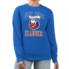 New York Islanders G-III 4Her by Carl Banks Women's Team Logo Tri-Blend Fleece Pullover Sweatshirt Royal