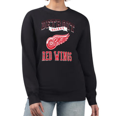 Detroit Red Wings G-III 4Her by Carl Banks Women's Team Logo Tri-Blend Fleece Pullover Sweatshirt Black