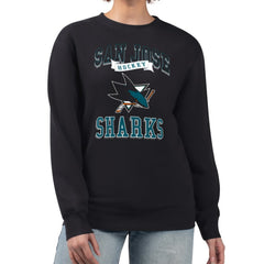 San Jose Sharks G-III 4Her by Carl Banks Women's Team Logo Tri-Blend Fleece Pullover Sweatshirt Black