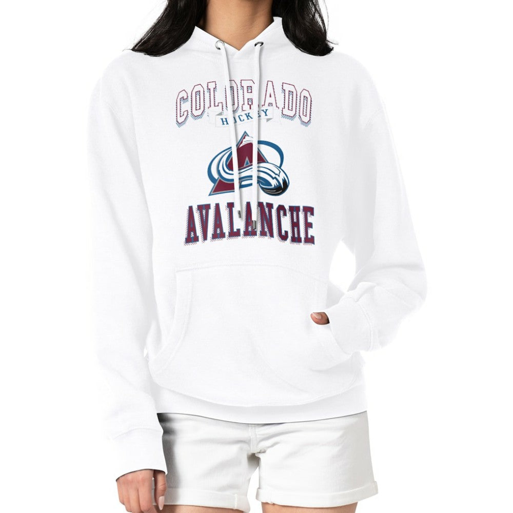 Colorado Avalanche G-III 4Her by Carl Banks Women's Team Logo Tri-Blend Fleece Pullover Hoodie White